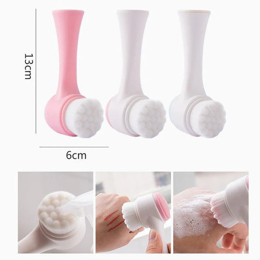 Double-Sided Skin Care Facial Brush for Exfoliation and Cleansing